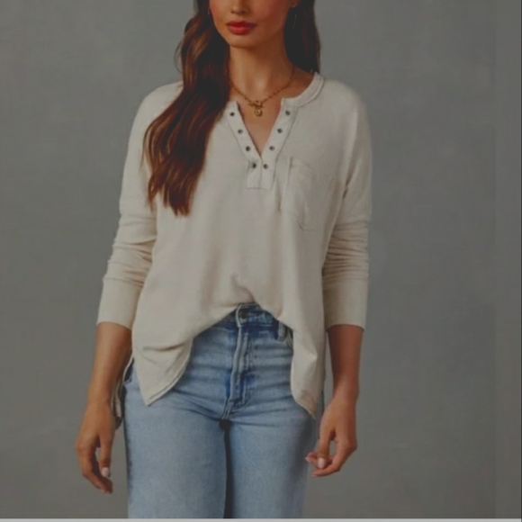 Heyson oversized medium long sleeve drop shoulder top with pockets and grommets - Picture 8 of 8